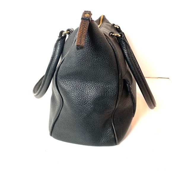 Kate Spade New York Black Pebbled Leather Shoulder Bag Gold Hardware Tote - Picture 3 of 7